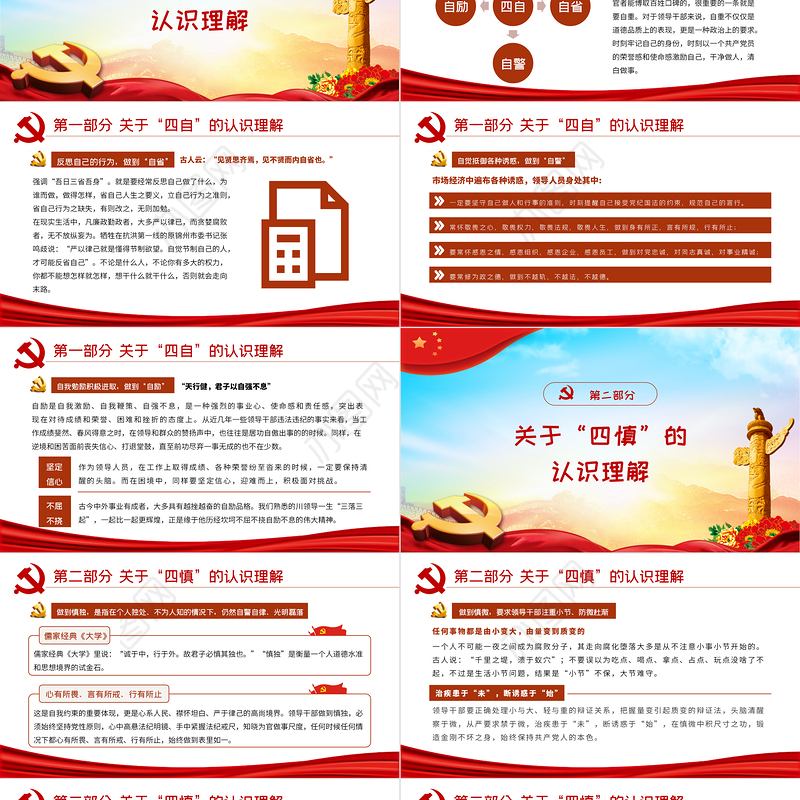 2021坚持四自四慎严守纪律规矩PPT党政风廉政建设党课课件