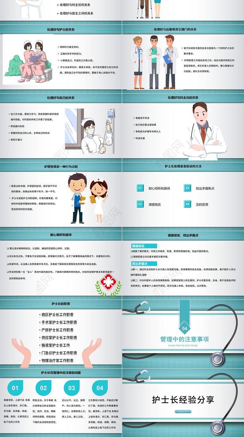 2022护士长经验分享PPT清新创意竞聘必备PPT