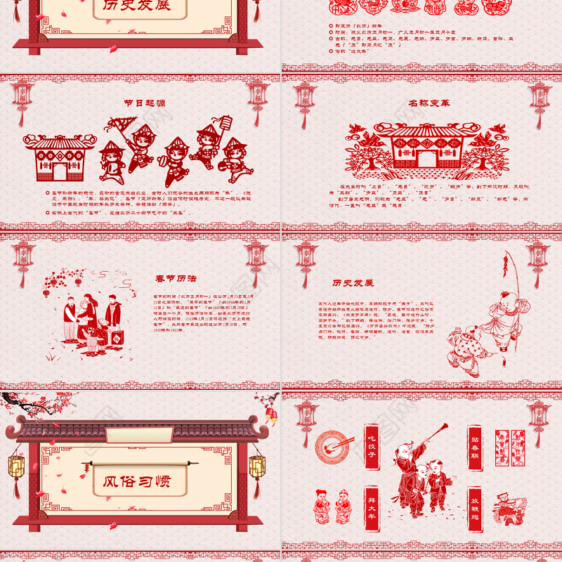 原创新年春节习俗传统文化民俗中国年PPT模板-版权可商用