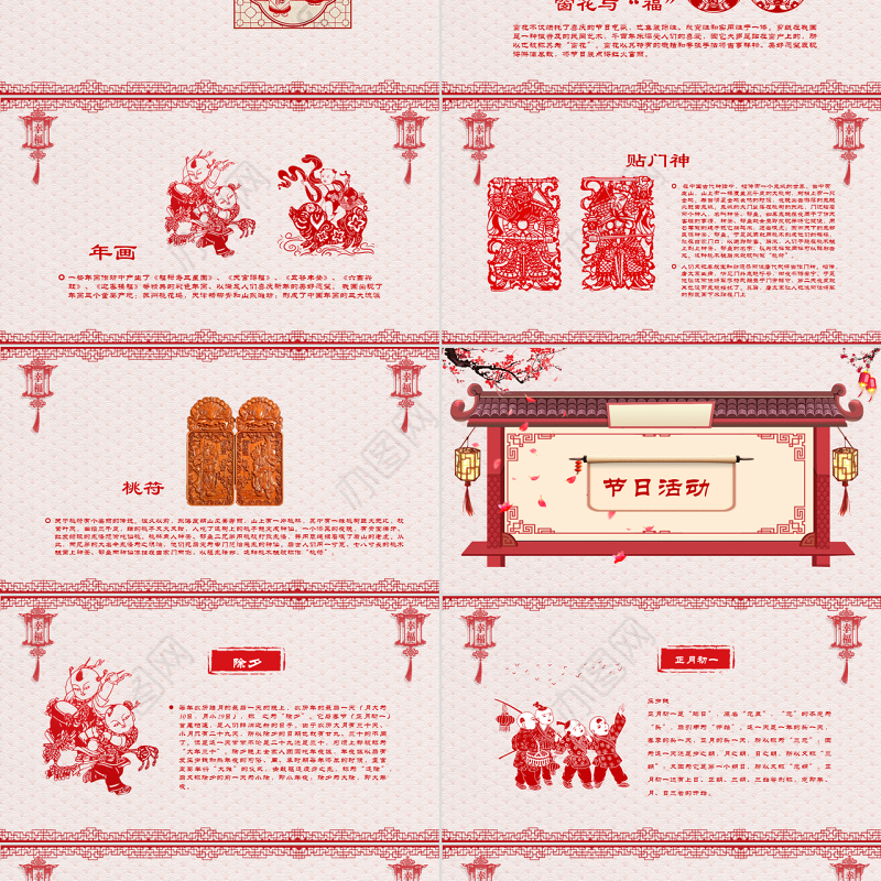 原创新年春节习俗传统文化民俗中国年PPT模板-版权可商用