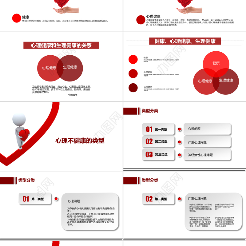 简约红色大学生心理健康教育PPT课件