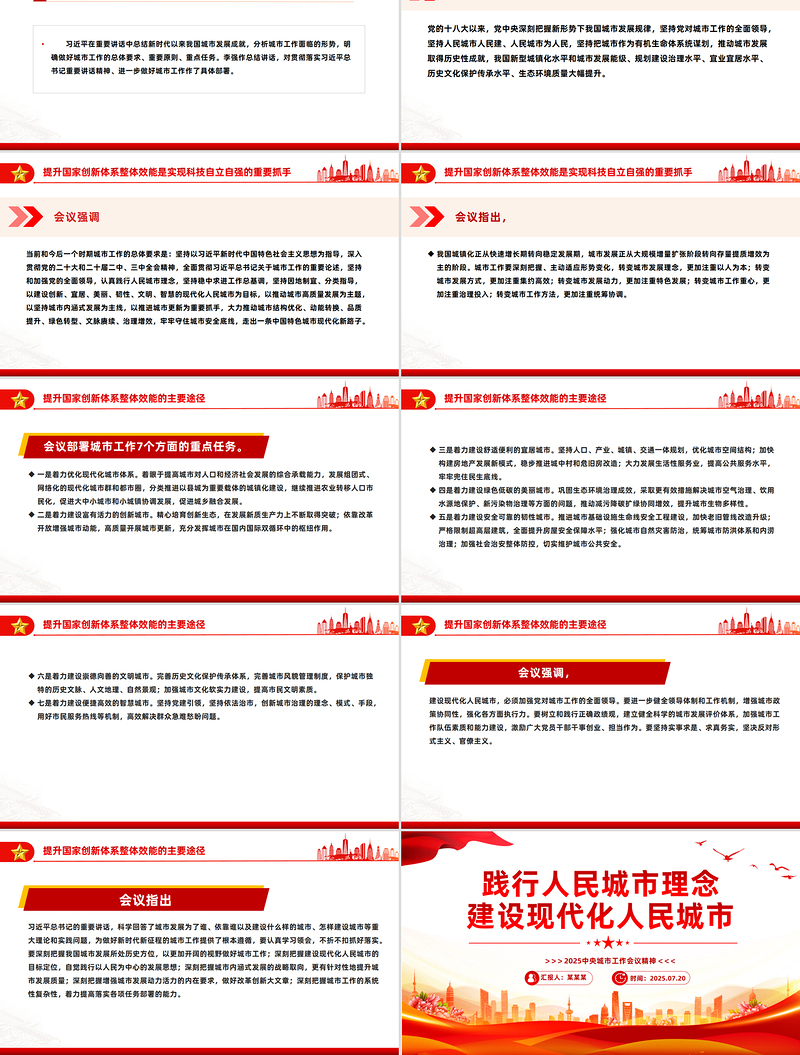 简洁大气中央城市工作会议PPT践行人民城市理念建设现代化人民城市课件