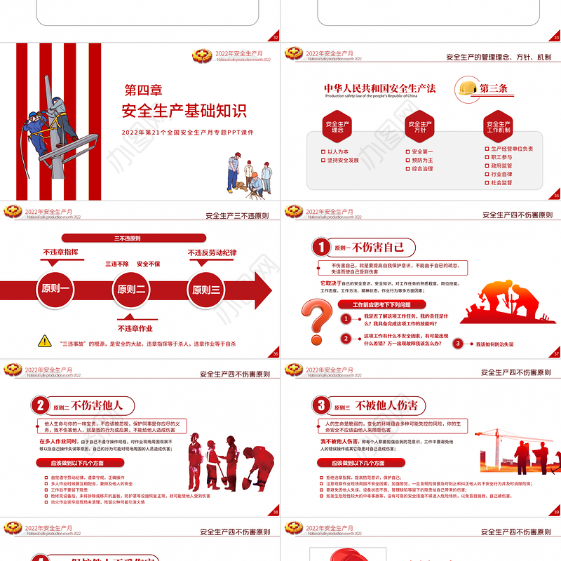 2022安全生产月PPT红色大气遵守安全生产法当好第一责任人企业安全生产专题课件