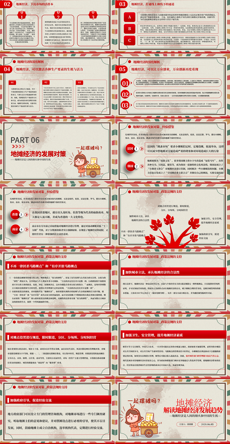 2020创意复古风地摊经济解读PPT