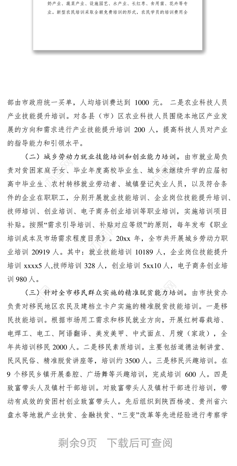 2021开展技能培训情况调研报告