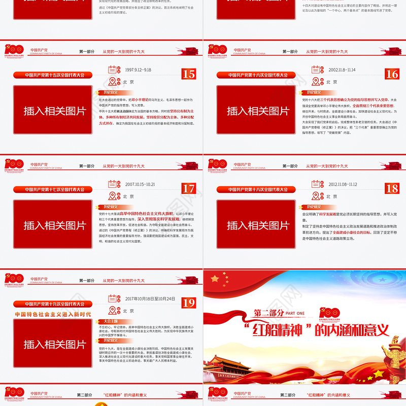2021红船精神百年初心历久弥坚PPT庆祝建党100周年专题党史学习教育专题辅导党课PPT模板