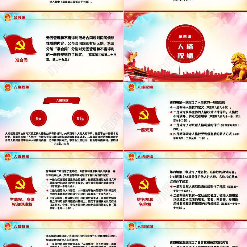 中华人民共和国民法典草案解读党课PPT