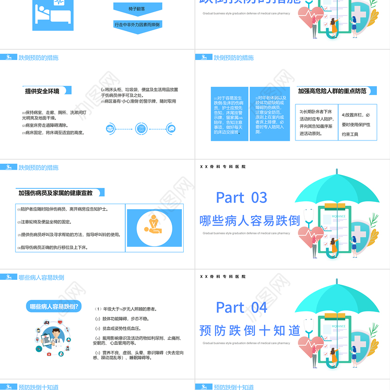 2022医疗跌倒坠床应急预案与处理流程PPT清新简约医疗应急预案通用PPT