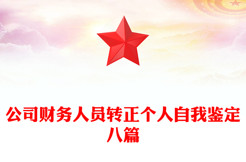 公司财务人员转正个人自我鉴定八篇