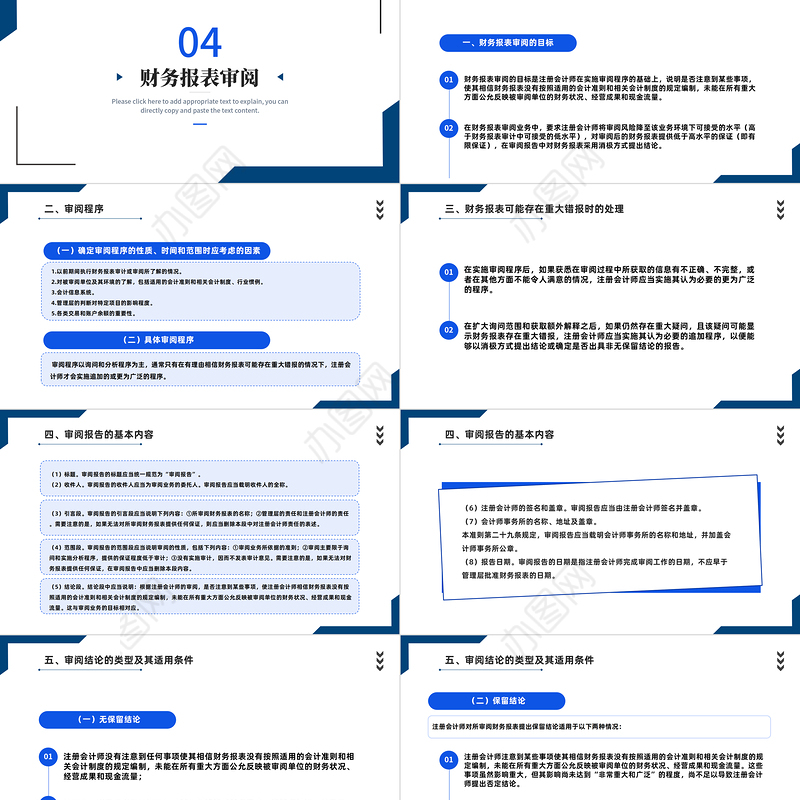 2022审计报告PPT简约商务风审计报告企业培训课件模板