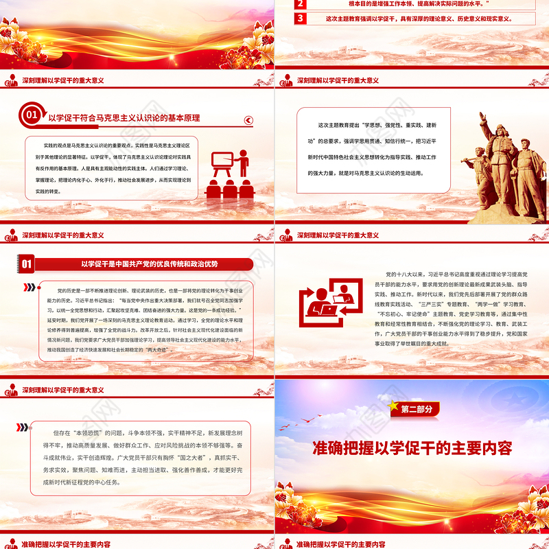 2023以学促干担当有为创伟业PPT党政风扎实开展主题教育提高解决实际问题的水平党员教育课件