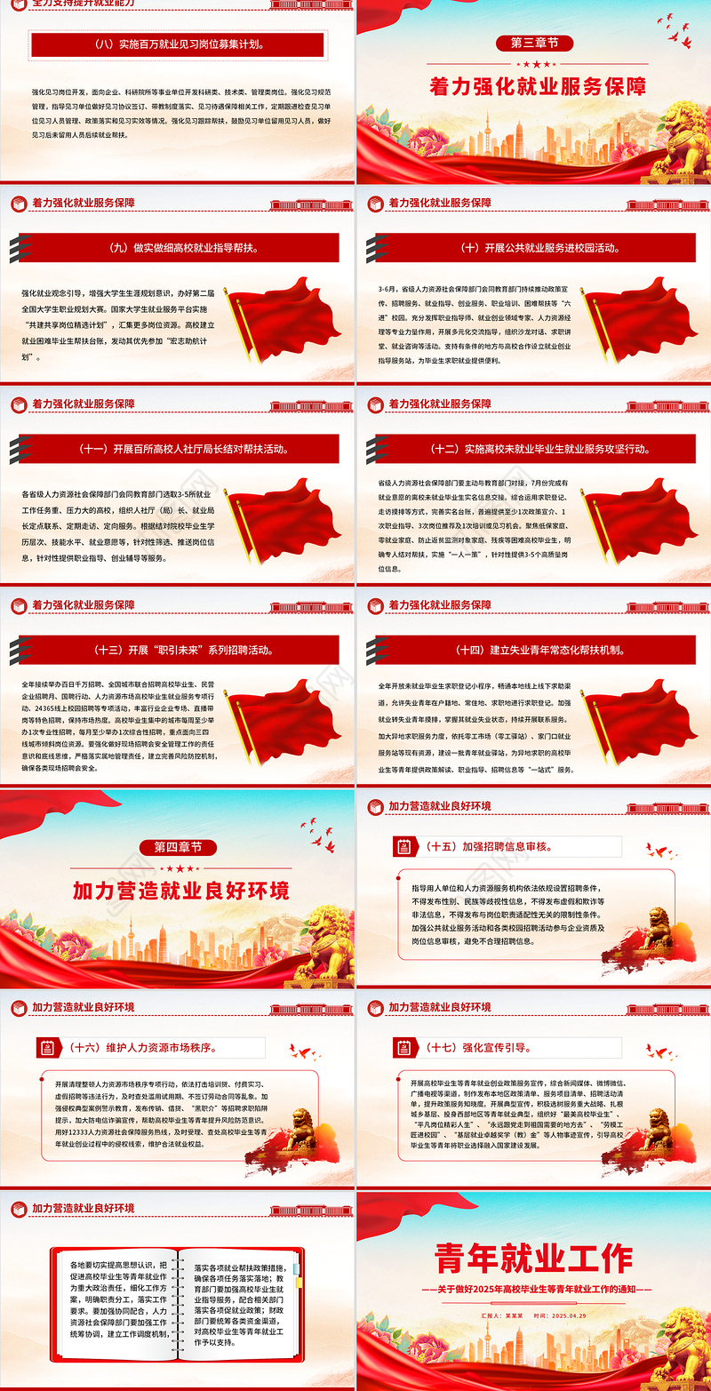 关于做好2025年高校毕业生等青年就业工作的通知PPT课件