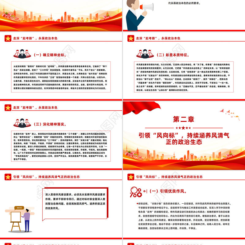 简洁精美以优良作风奋进新征程PPT作风建设主题党课下载