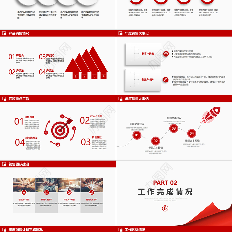 大气商务风工作汇报工作总结PPT销售部新年工作计划课件