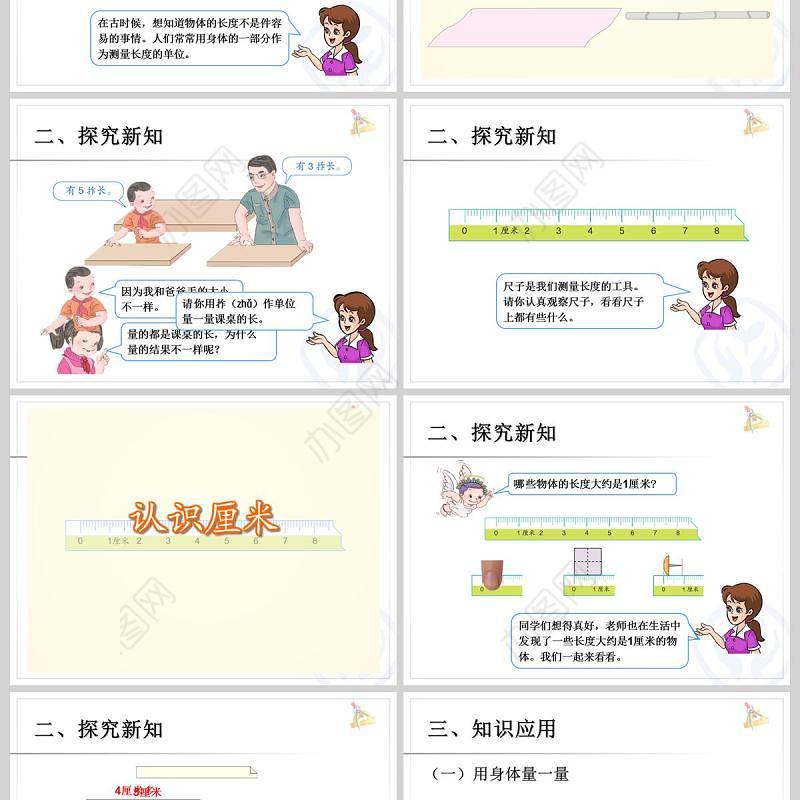  长度单位认识长度单位厘米PPT模板