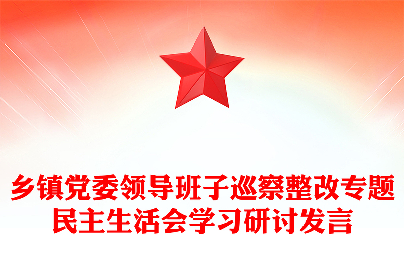 乡镇党委领导班子巡察整改专题民主生活会学习研讨发言