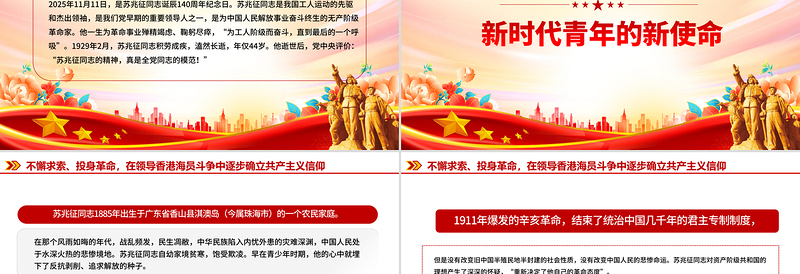 纪念苏兆征同志诞辰140周年PPT全党同志的模范党课