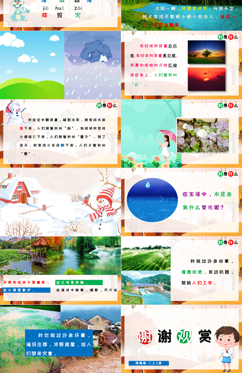 2022我是什么PPT卡通创意课文第2课小学二年级语文上册人教版教学课件