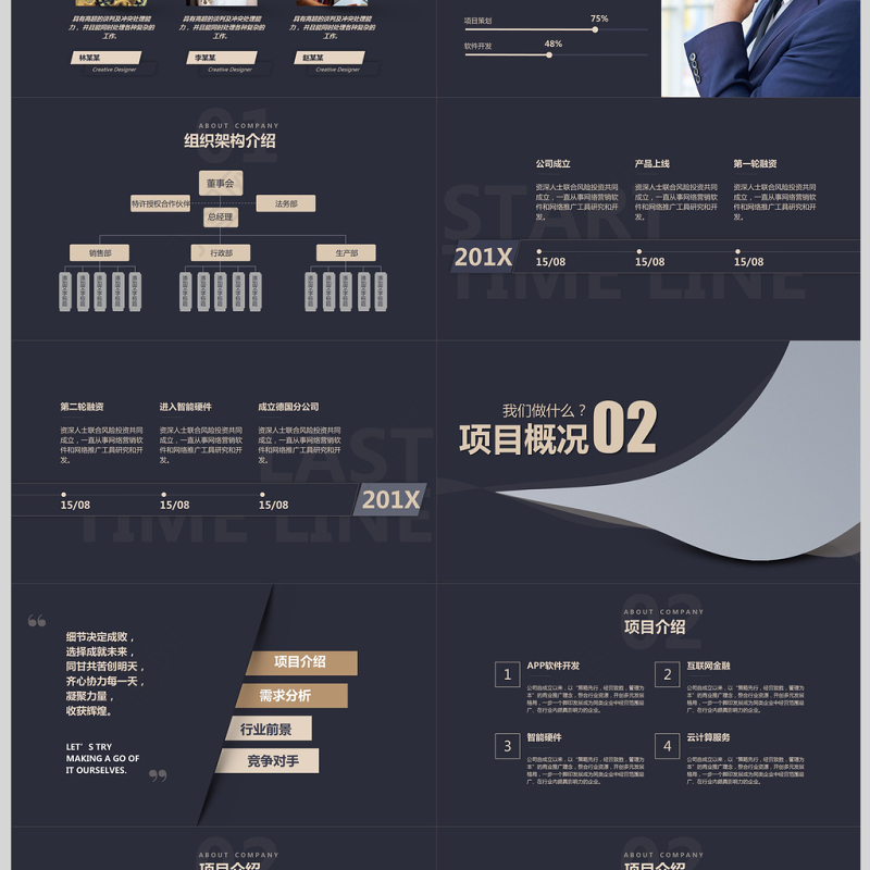 大气高端融资计划书PPT模板