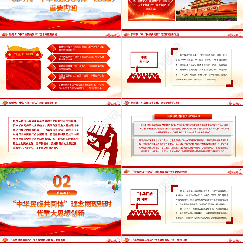 2023“中华民族共同体”的理论内涵与时代价值PPT大气精美风党员干部学习教育专题党课课件