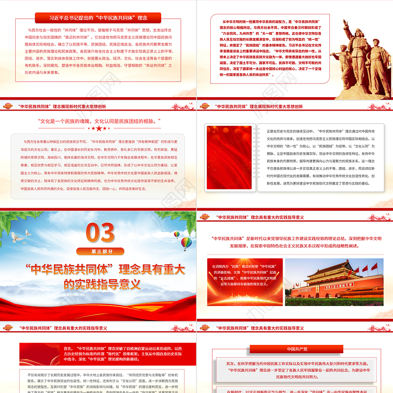 2023“中华民族共同体”的理论内涵与时代价值PPT大气精美风党员干部学习教育专题党课课件