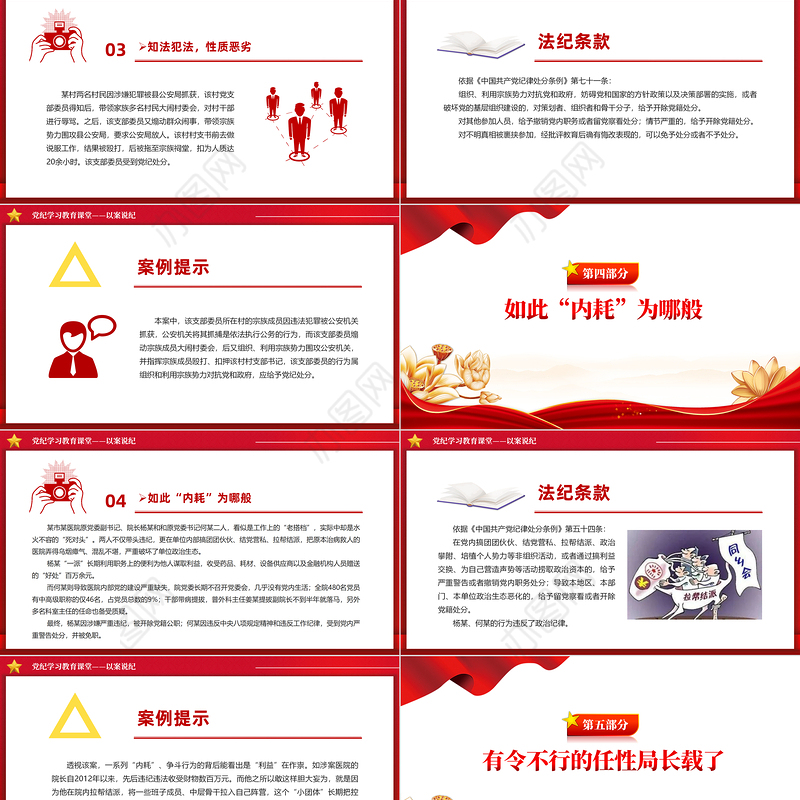 以案说纪PPT大气创意党纪学习教育专题课件