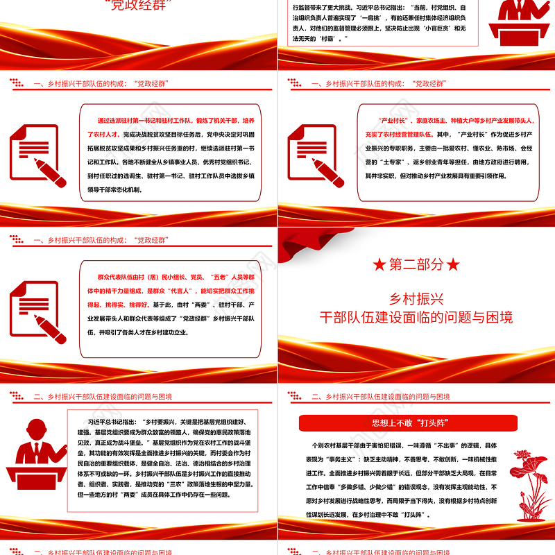 加强新时代乡村振兴干部队伍建设ppt精美党政贯彻落实乡村振兴战略基层党组织微党课