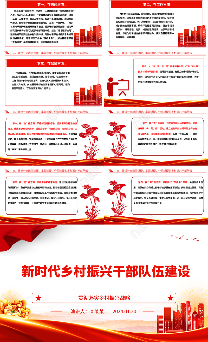 加强新时代乡村振兴干部队伍建设ppt精美党政贯彻落实乡村振兴战略基层党组织微党课