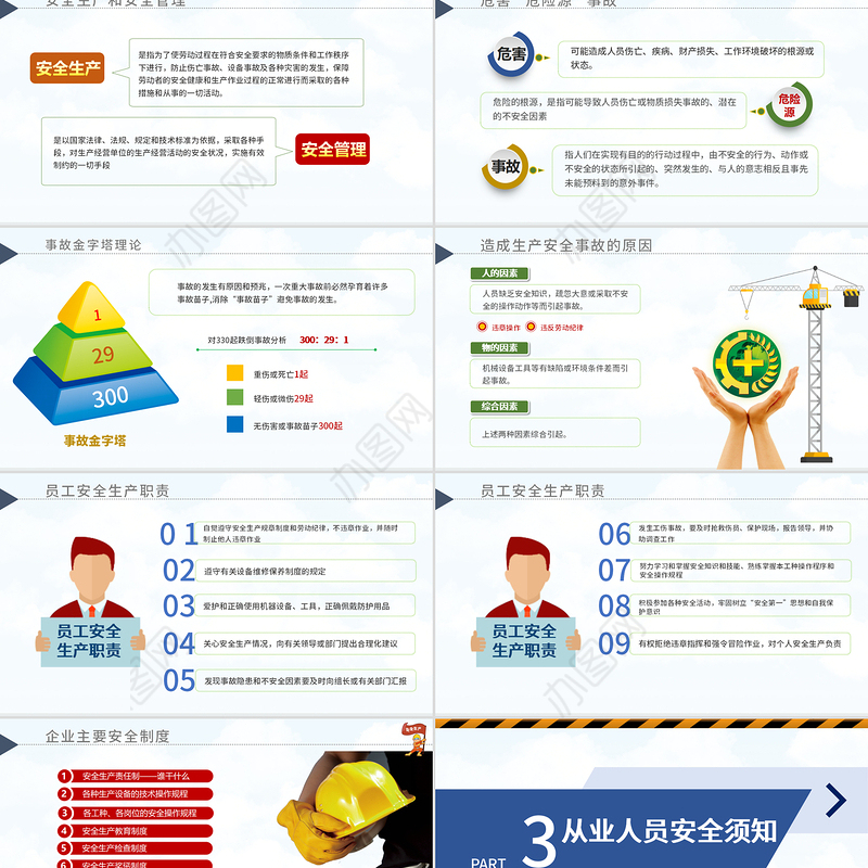 2021安全生产月PPT简洁风落实安全责任推动安全发展安全宣传教育PPT模板