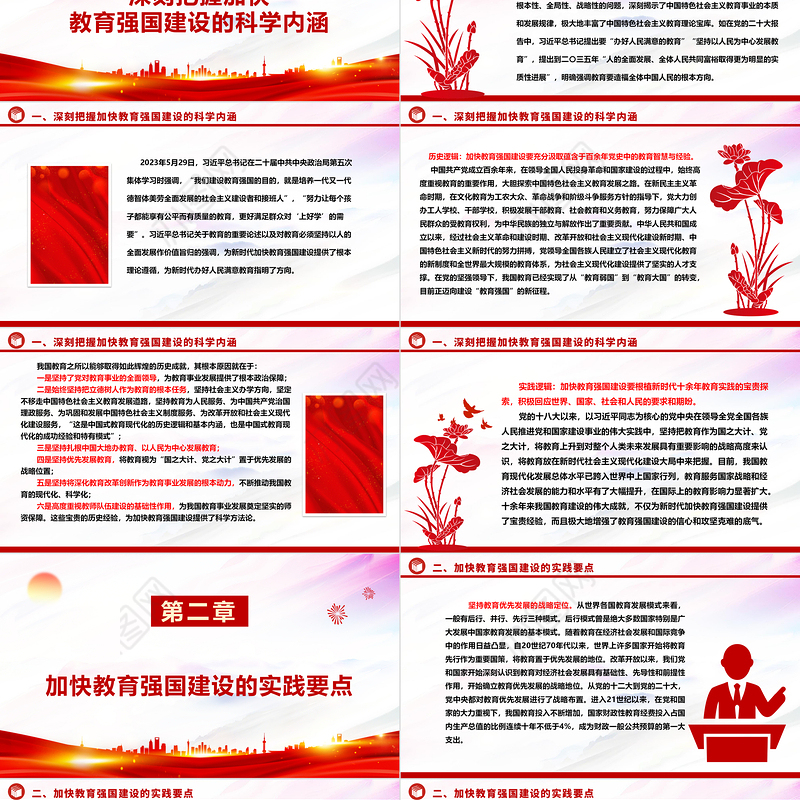 深刻把握加快建设教育强国的实践要点 ppt红色大气教育强国主题党课课件