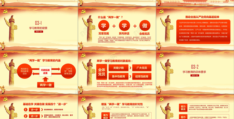 2019推进两学一做学习教育常态化制度化PPT模板