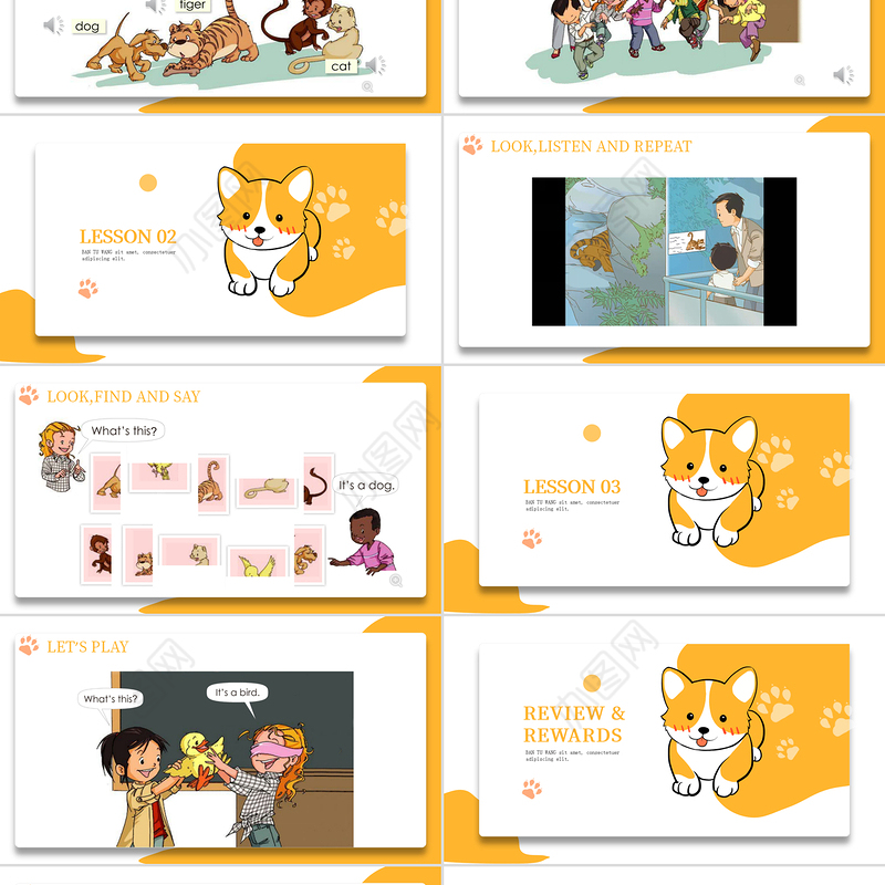 人教版小学一年级英语上册第三课：animals（含配套教案）课件PPT