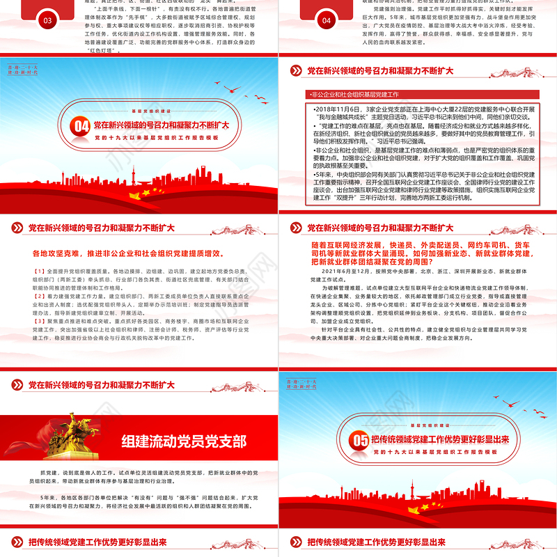 建强战斗堡垒夯实执政之基PPT蓝色大气党的十九大以来基层党组织建设工作总结党建党课课件