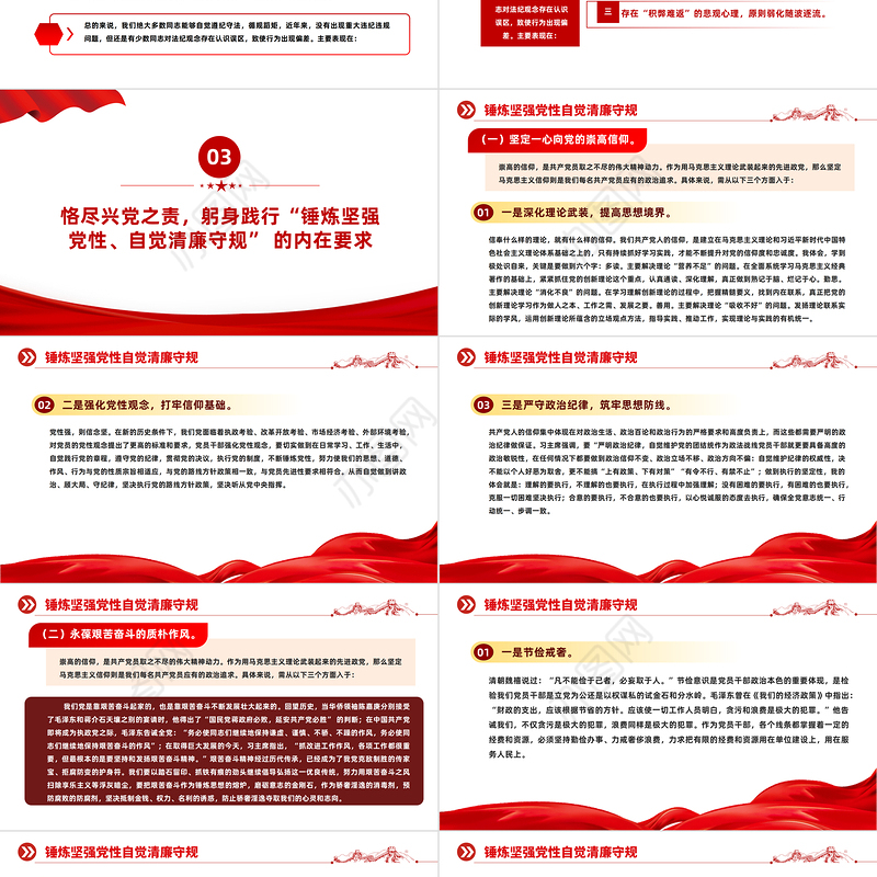 锤炼坚强党性自觉清廉守规PPT2023年党员加强党性修养廉洁教育专题党课