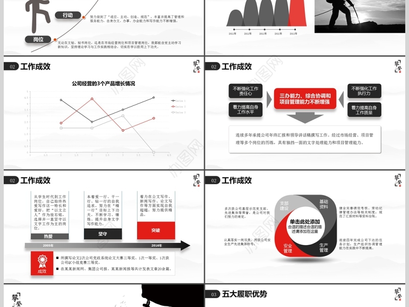 创意攀登岗位竞聘求职个人简历动态PPT