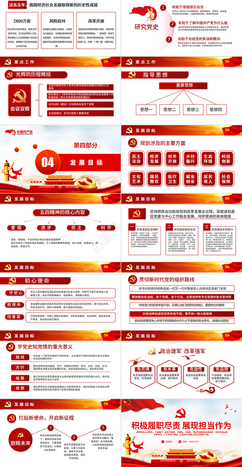 积极履职尽责展现担当作为PPT红色大气党员干部年终工作总结述职报告专题党课课件