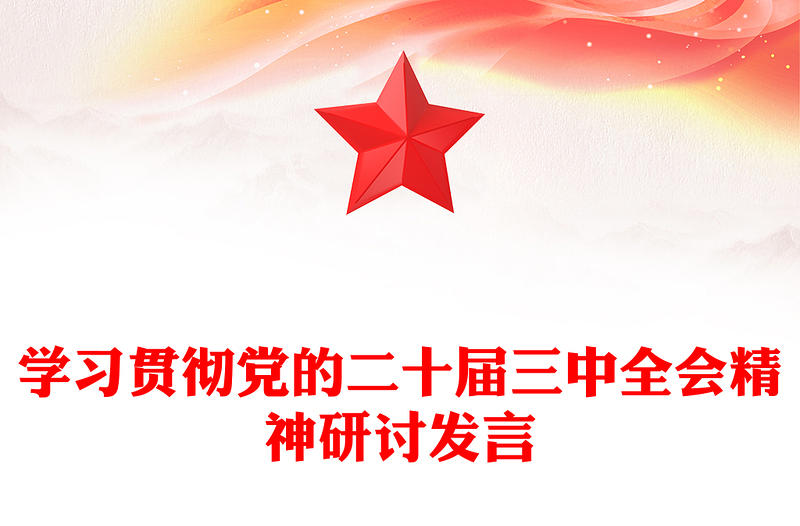 学习贯彻党的二十届三中全会精神研讨发言