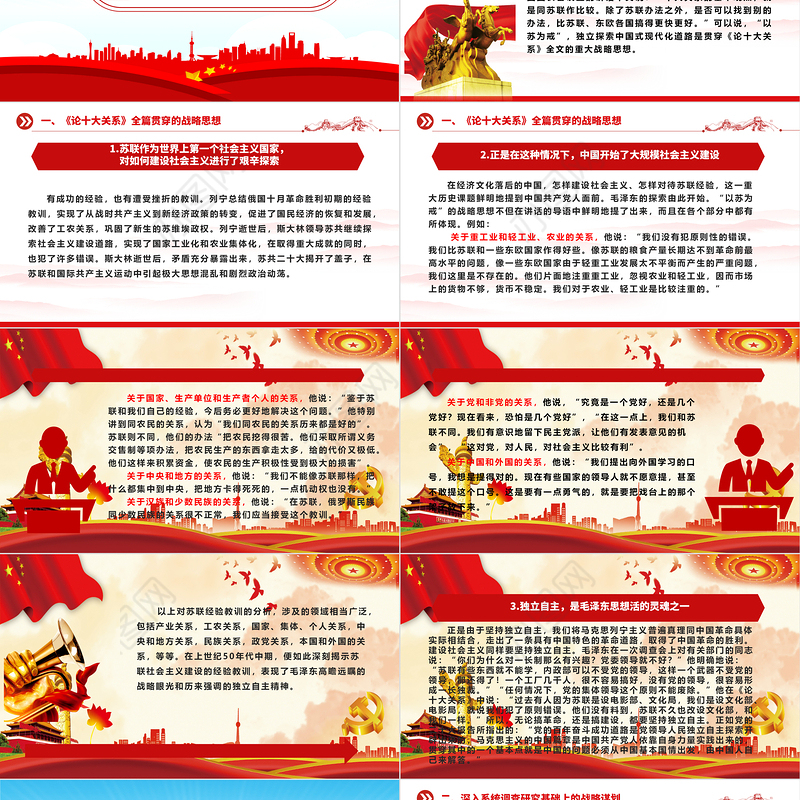 中国式现代化道路独立探索的起源ppt精美党政学习毛泽东《论十大关系》的战略思维党组织党课课件