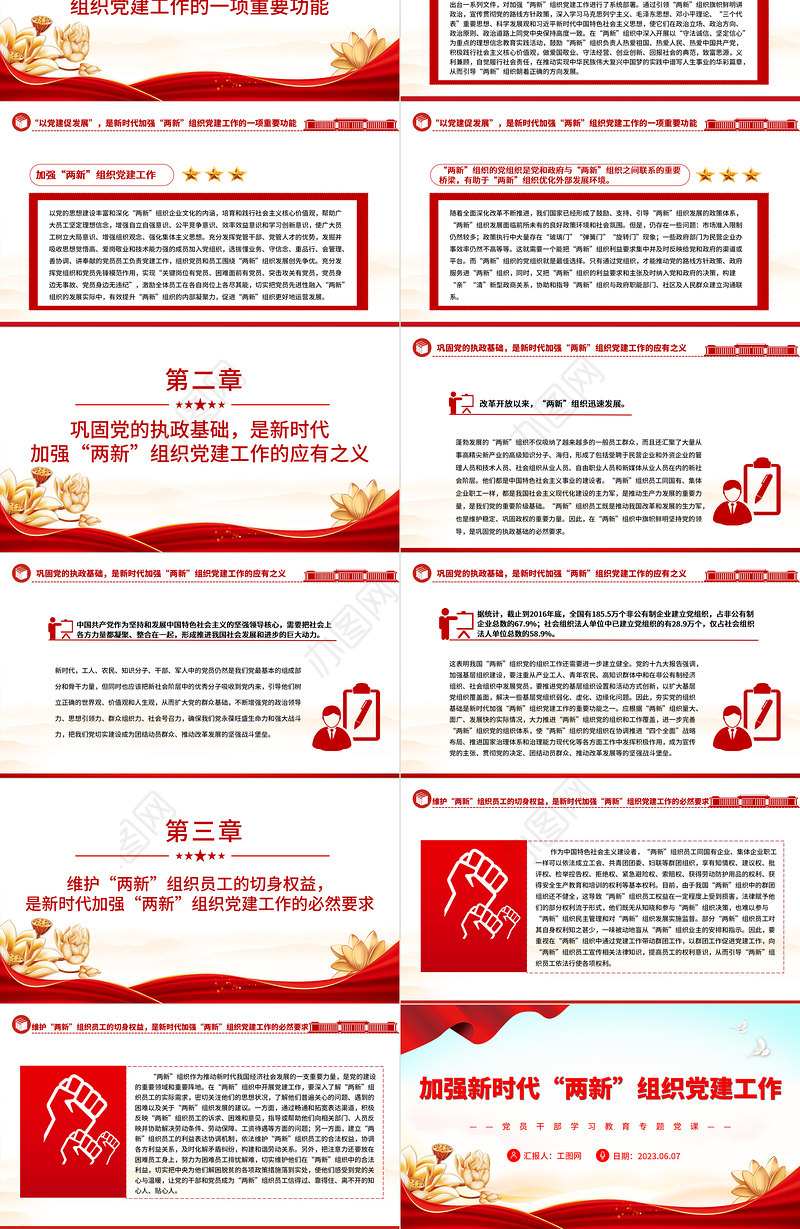 2023加强新时代“两新”组织党建工作PPT党政风新时代党的基层组织建设专题党课