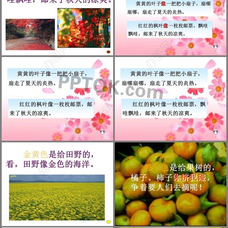 《秋天的雨》模版课件PPT