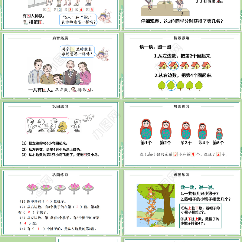 人教版小学一年级数学上册第三课第二课时：1~5的认识和加减法——第几、分与合（含配套教案）课件PPT	