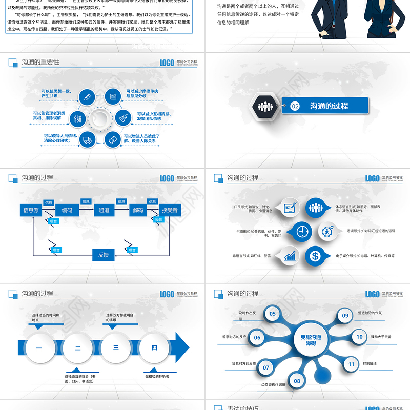 大气商务风企业沟通技巧培训培训PPT模板