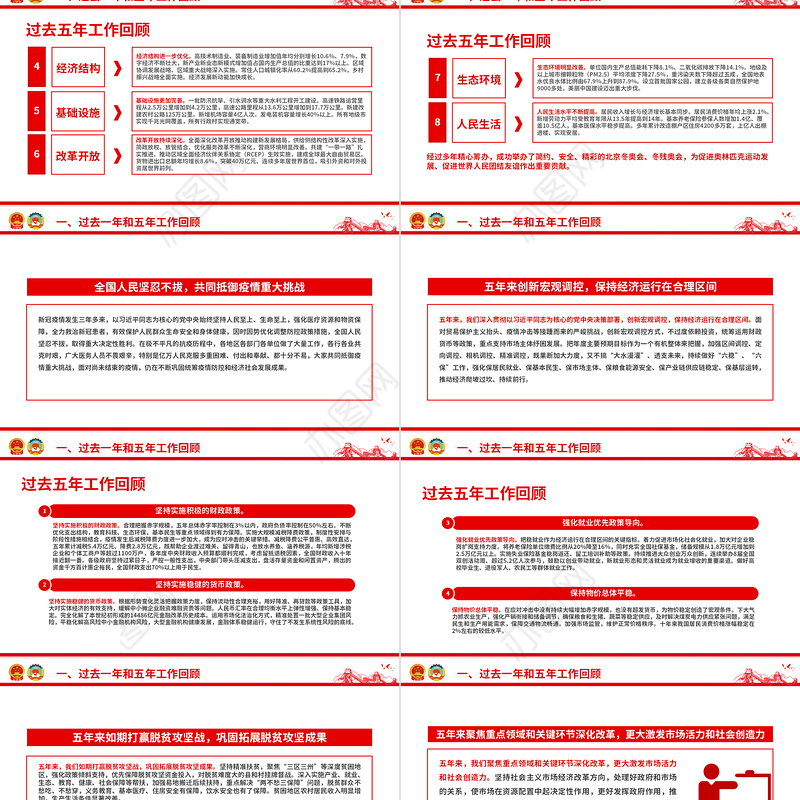 2023两会政府工作报告PPT精美大气铆足干劲开新局团结奋斗再出发党课课件