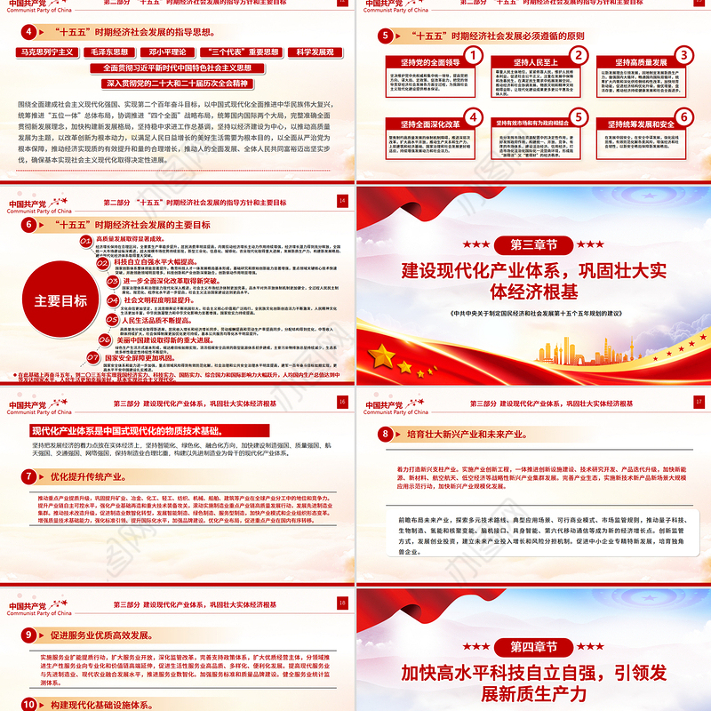 简洁大气《中共中央关于制定国民经济和社会发展第十五个五年规划的建议》全文PPT党课