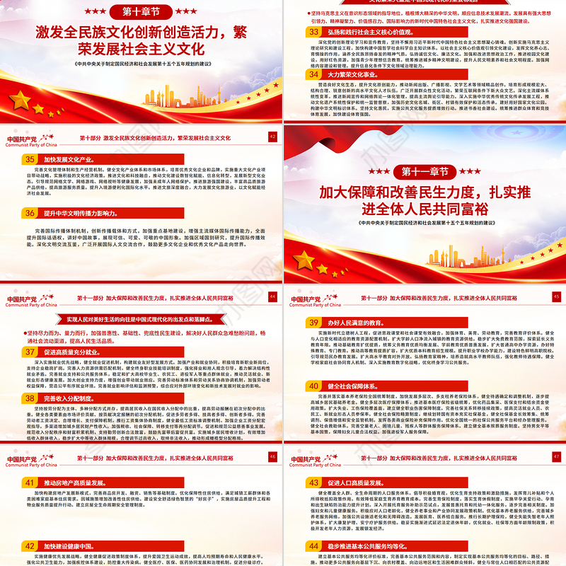 简洁大气《中共中央关于制定国民经济和社会发展第十五个五年规划的建议》全文PPT党课