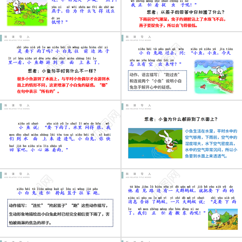2022要下雨了PPT清新插画风人教版小学一年级语文下册第四章第14课课件（含配套教案）