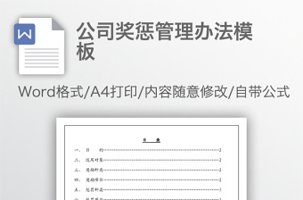 公司奖惩管理办法模板