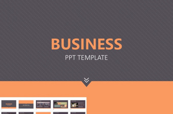 扁平橙灰欧美PPT模板