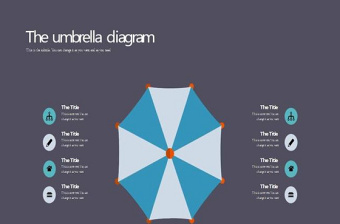 蓝色调扁平拼接风商务造型图表PPT模板