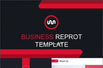 2017经典红黑欧美风PPT模板